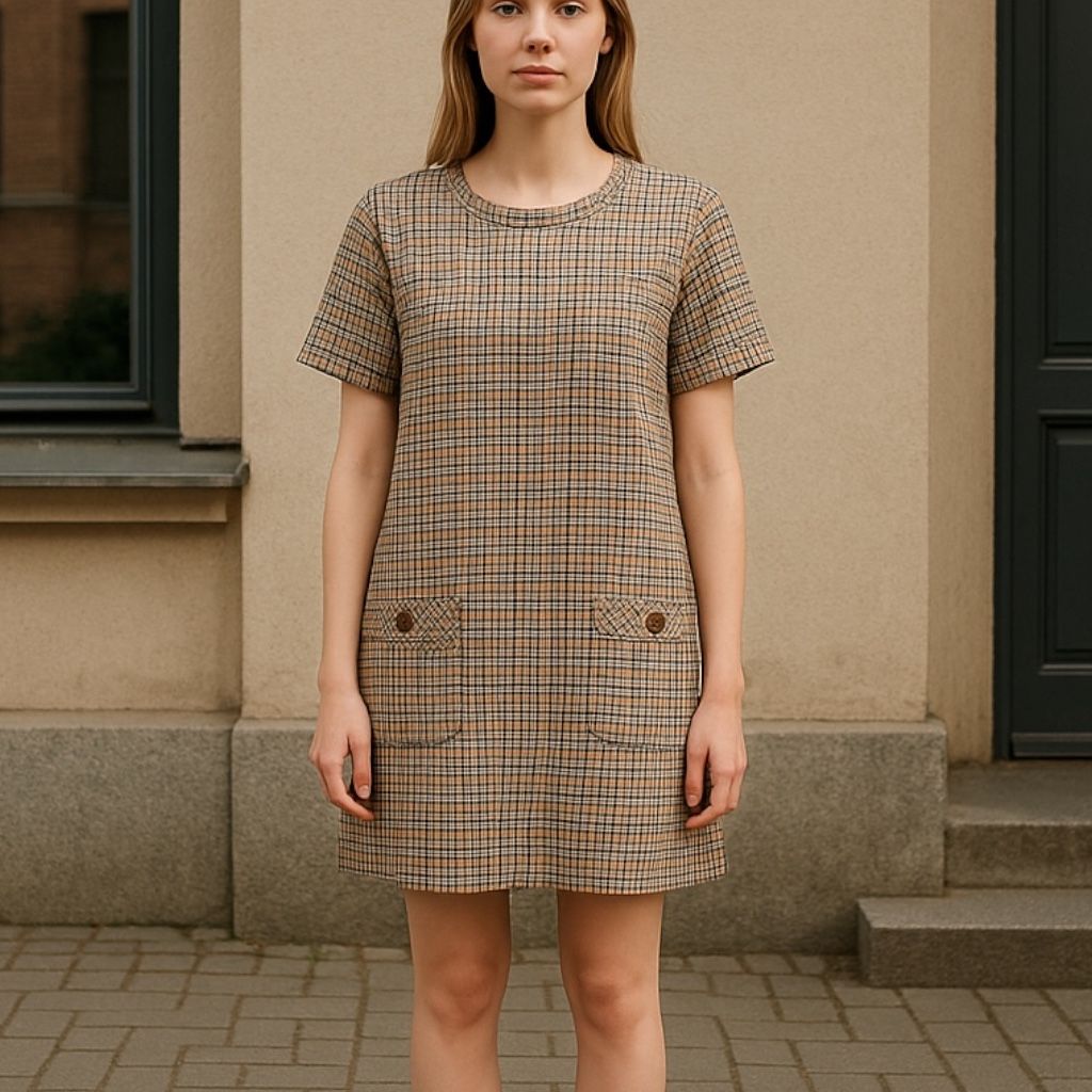 Vestido de entretiempo de cuadritos BRAVE SOUL LONDON Talla S