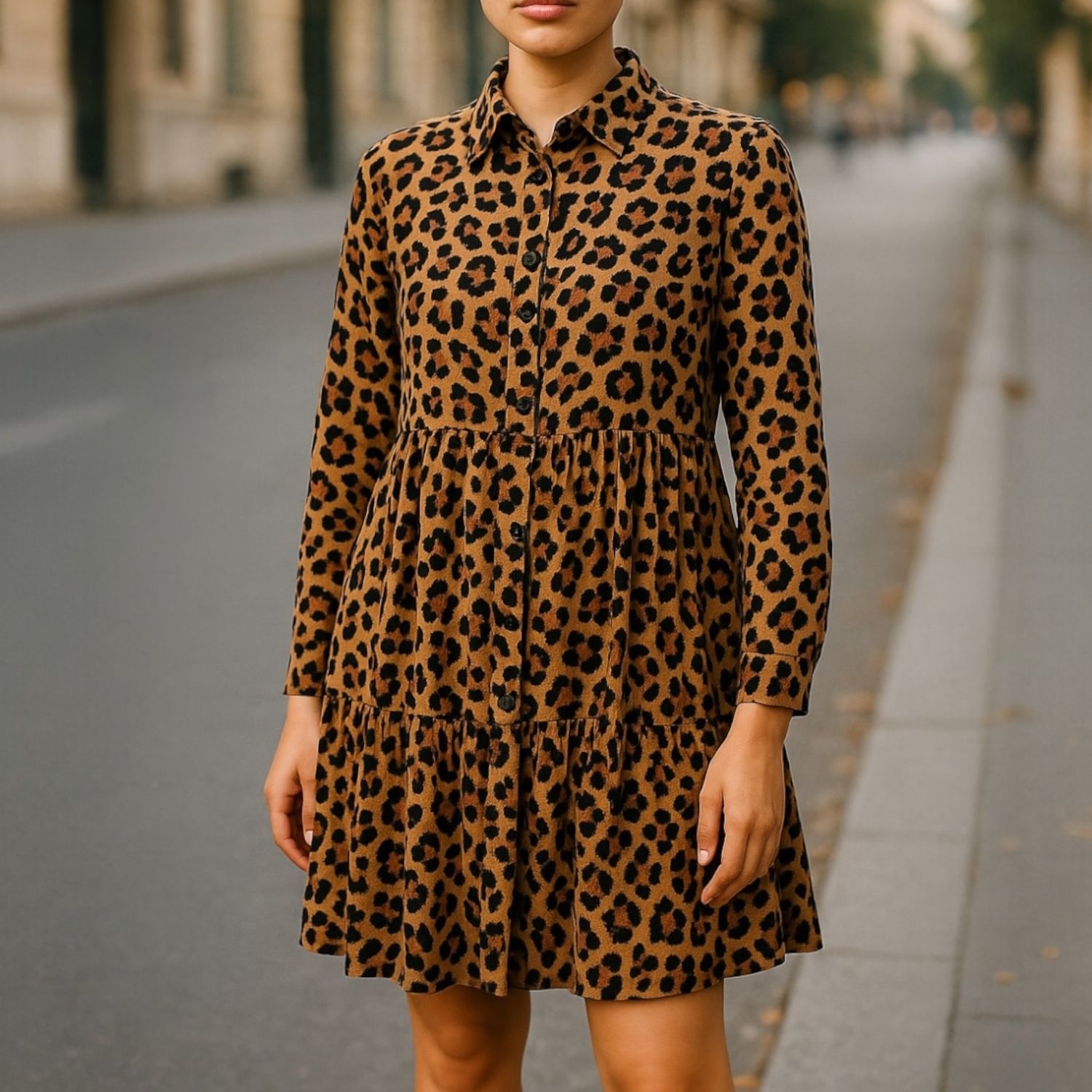 **HOY** Vestido camisero animal print STRADIVARIUS Talla M