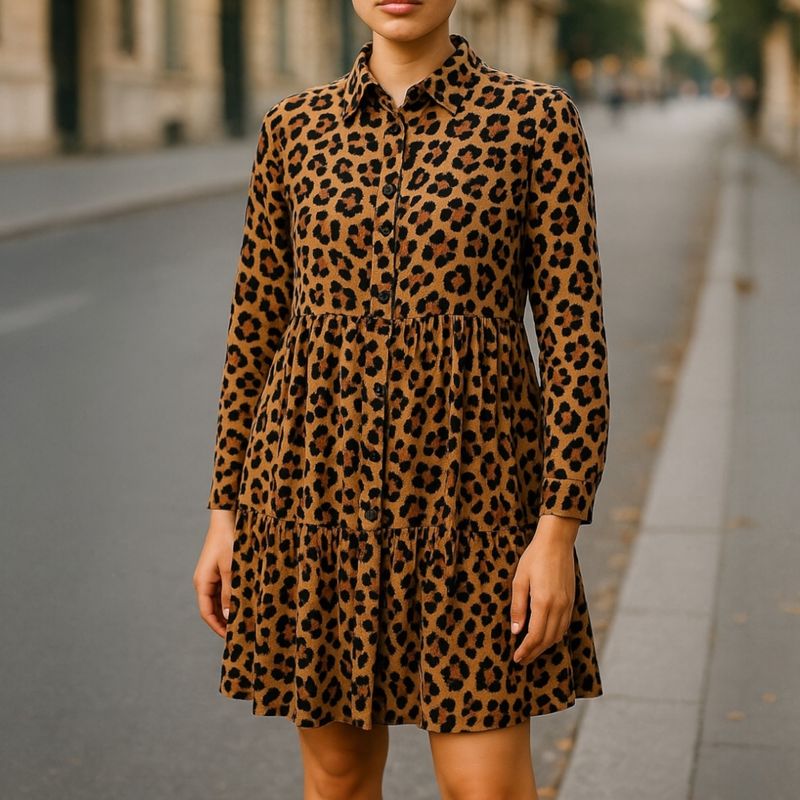 **HOY** Vestido camisero animal print STRADIVARIUS Talla M