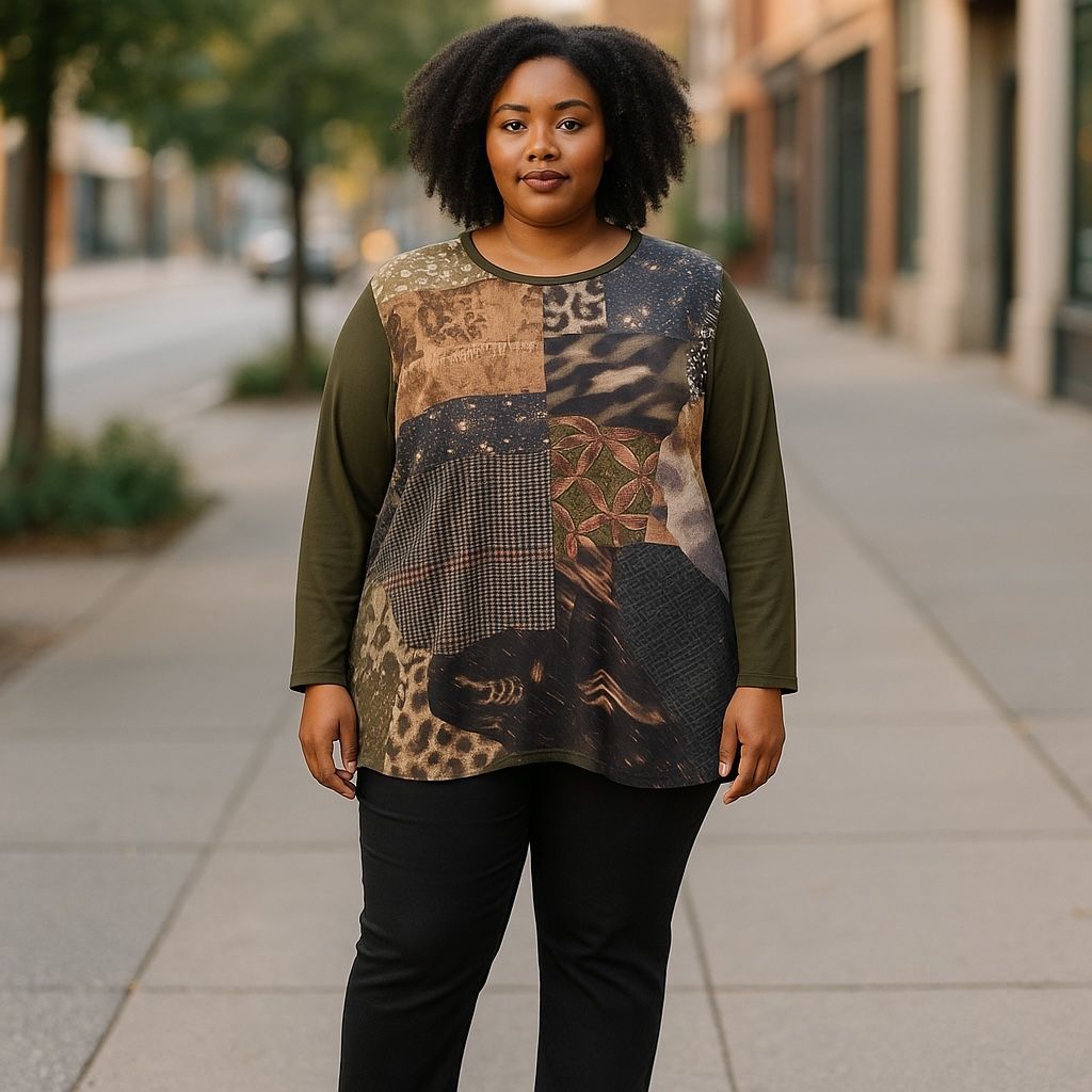 **HOY** Blusa de manga larga estampada Talla XL