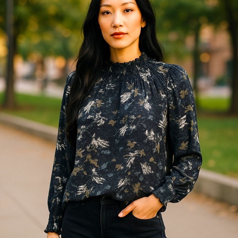 **HOY** Blusa de manga larga estampada Talla M