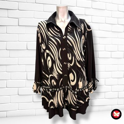 Blusa de manga larga tipo chaqueta Talla XL (grande)