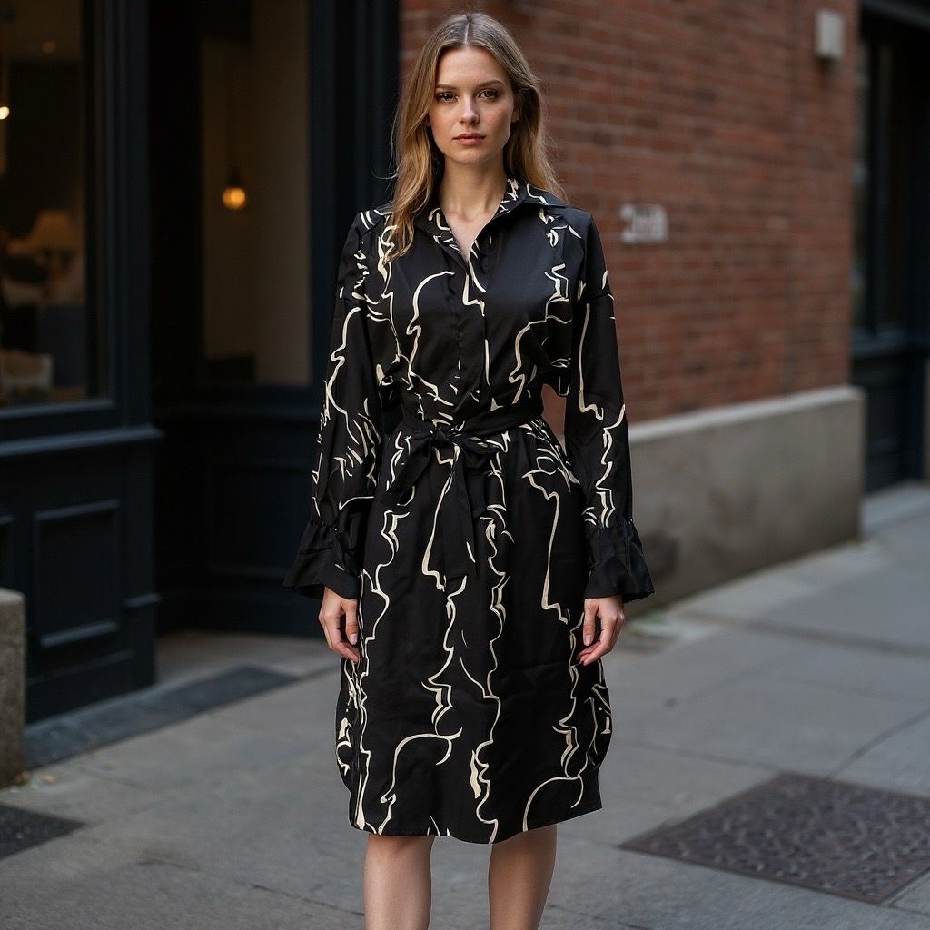 **HOY** Vestido camisero satinado ZARA Talla XS