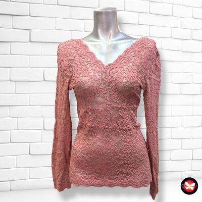 Blusa de manga larga de encaje Talla S/M