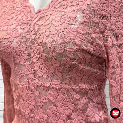 Blusa de manga larga de encaje Talla S/M