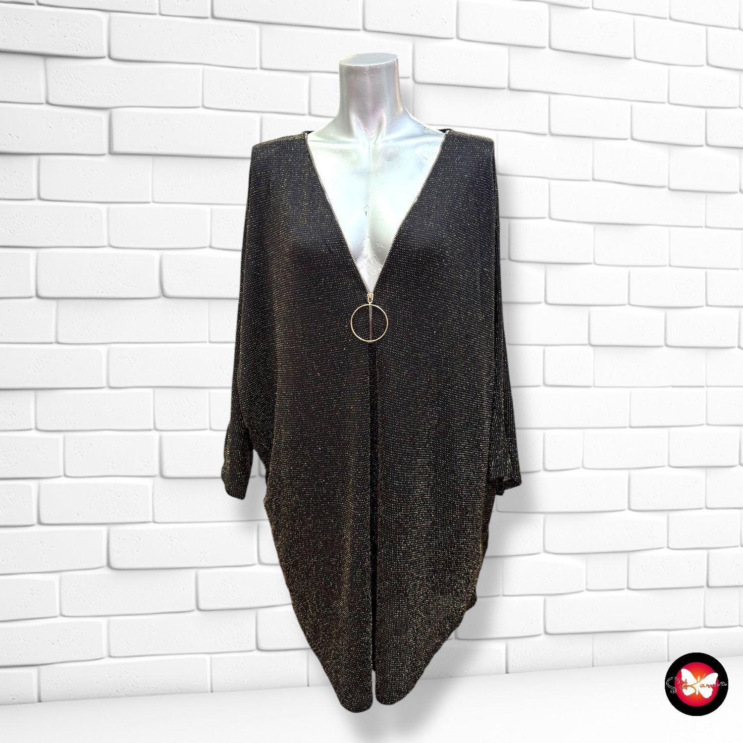 **HOY** Blusa corte mariposa con lurex Talla Única