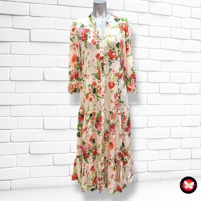 **HOY** Vestido largo de flores ZARA Talla S