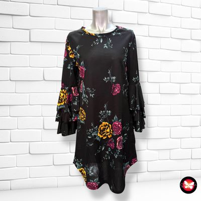 Vestido de flores con mangas de volante Talla M/L