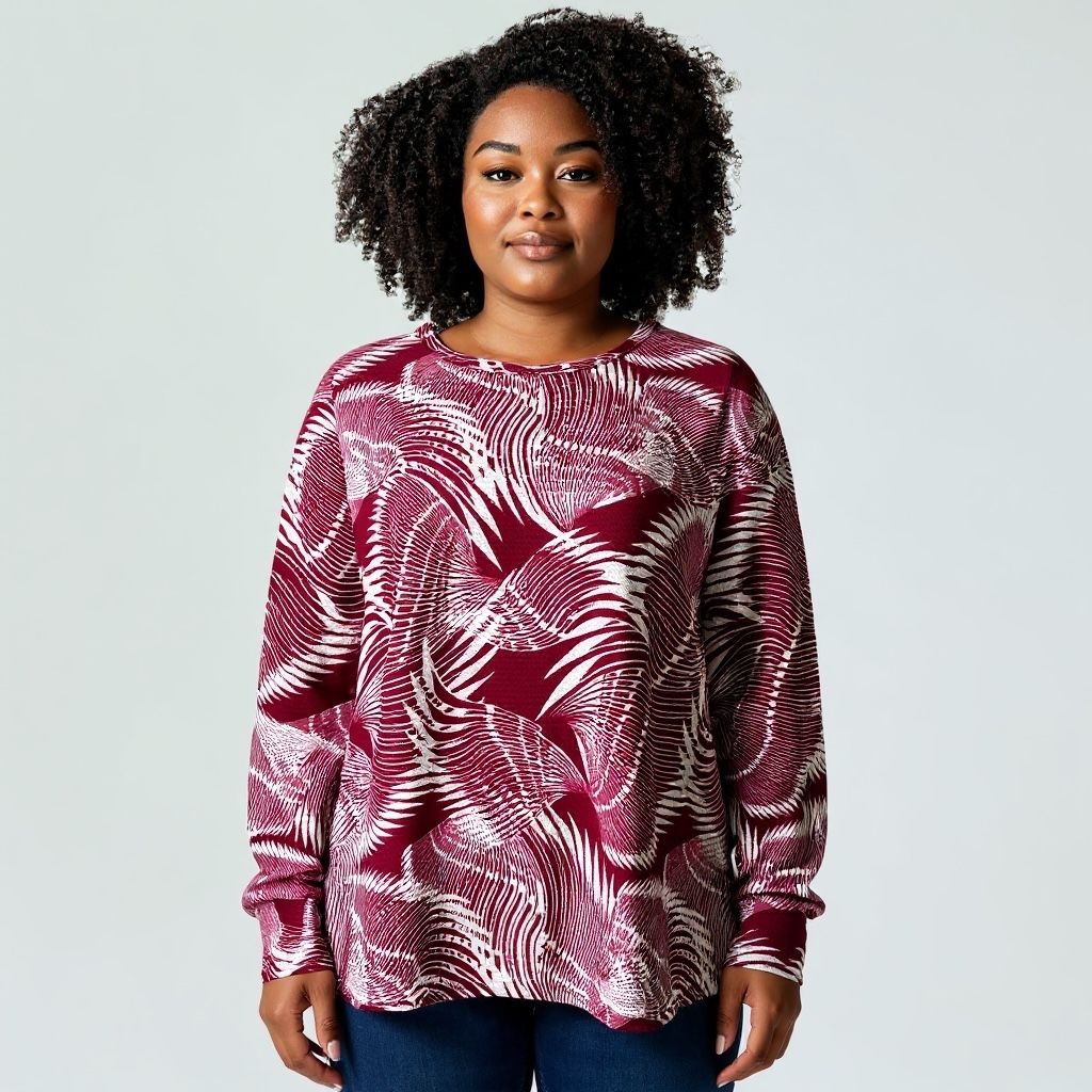 Blusa de manga larga con brillos Talla XXL