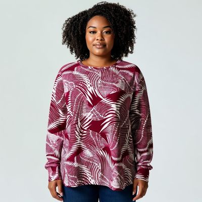 Blusa de manga larga con brillos Talla XXL