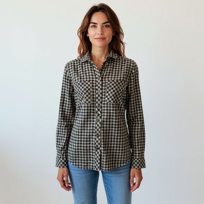 Camisa de manga larga de cuadritos JBC Talla XS