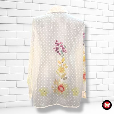 **HOY** Camisa de manga larga traslúcida SHEIN Talla M