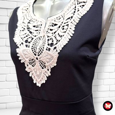 Vestido de entretiempo sin mangas con encaje Talla S