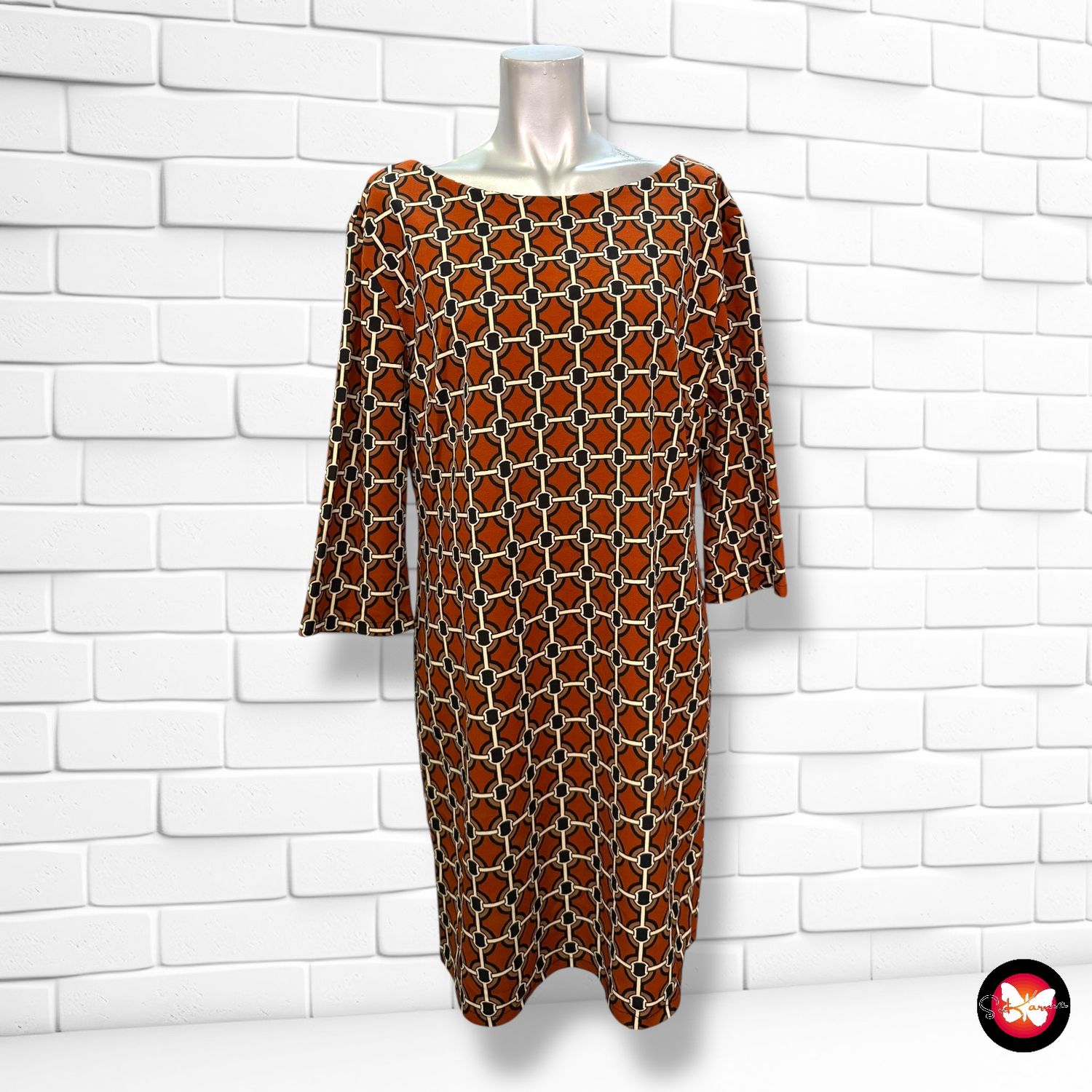 **HOY** Vestido de media manga estampado Talla L/XL