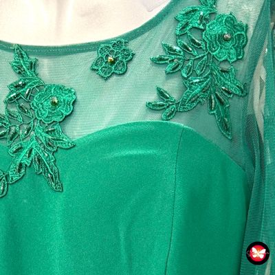 **HOY** Vestido de noche con pedrería y apliques GIZNON&amp;GECCE Talla L