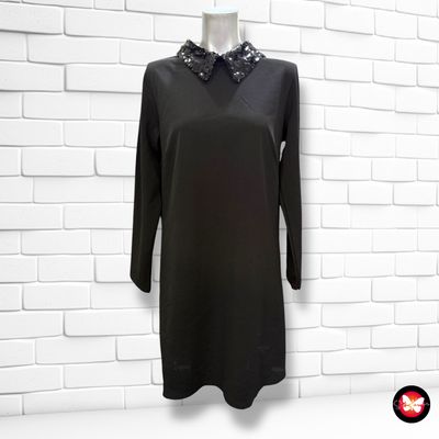 Vestido de noche con cuello de lentejuelas Talla M