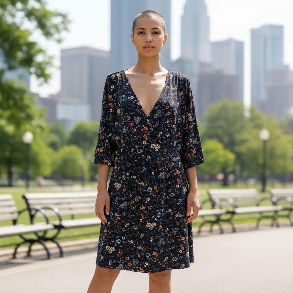 Vestido de manga larga de florecitas H&amp;M Talla M/L