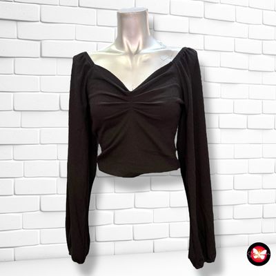 **HOY** Blusa cropped de manga larga COSTES Talla S