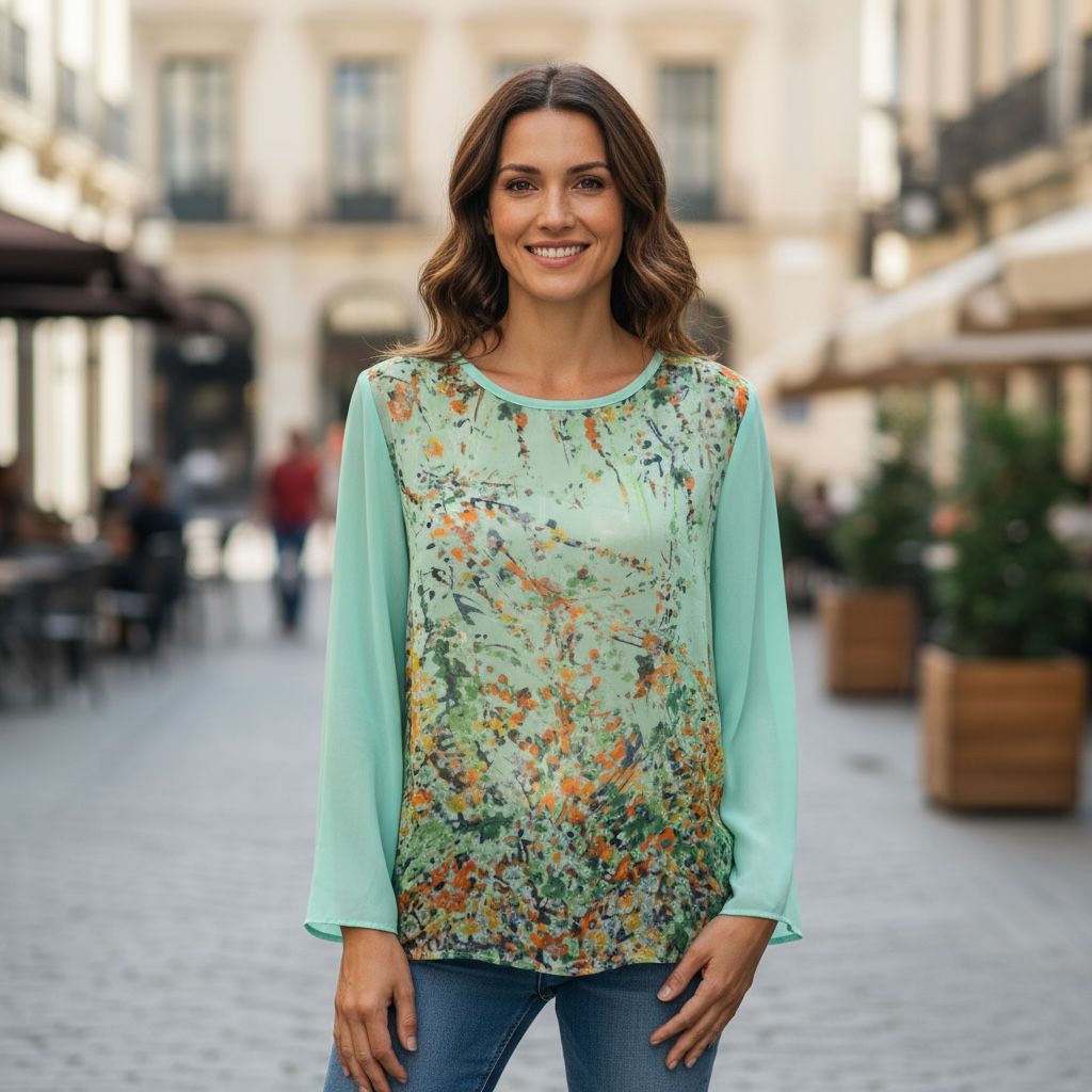 **HOY** Blusa traslúcida 19COOPER Talla S