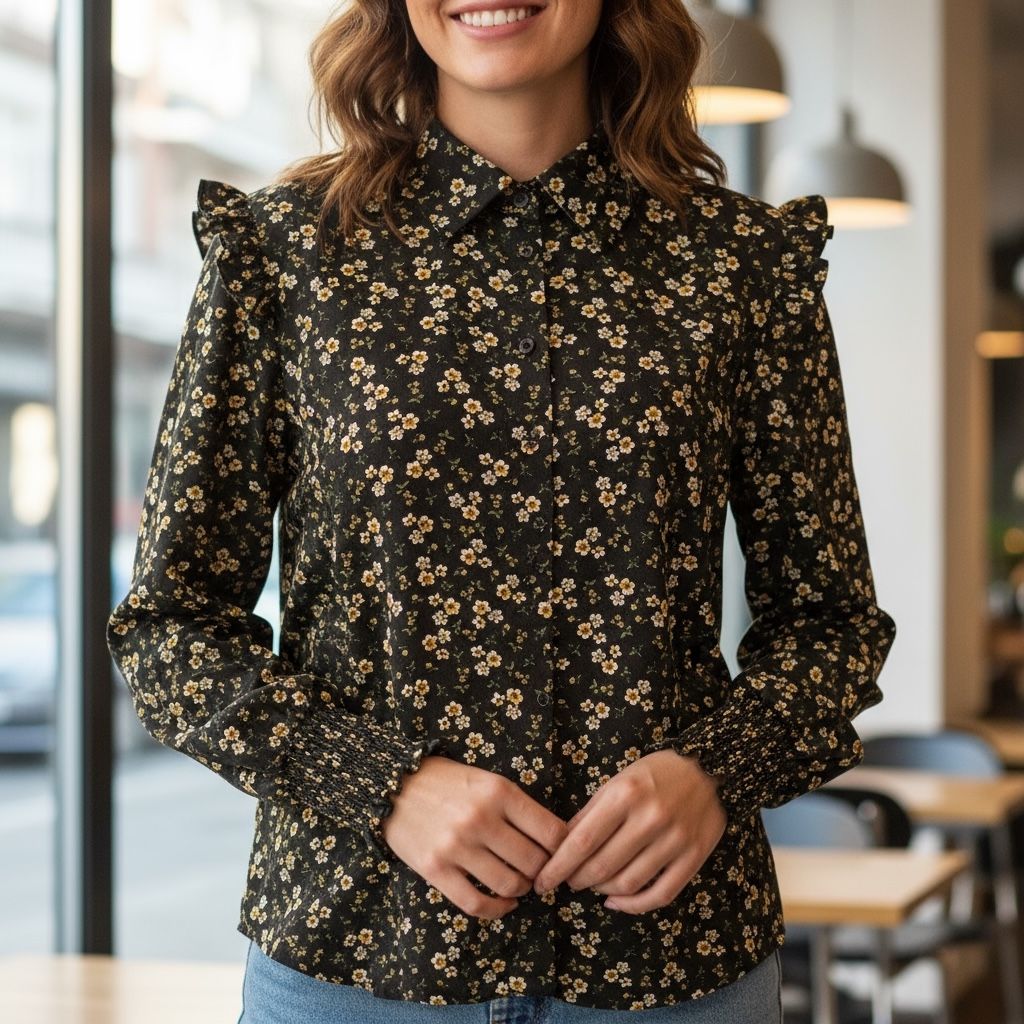 **HOY** Camisa de manga larga de florecitas LOFTY MANNER Talla M