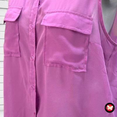 **HOY** Camisa sin mangas traslúcida BERSHKA Talla L