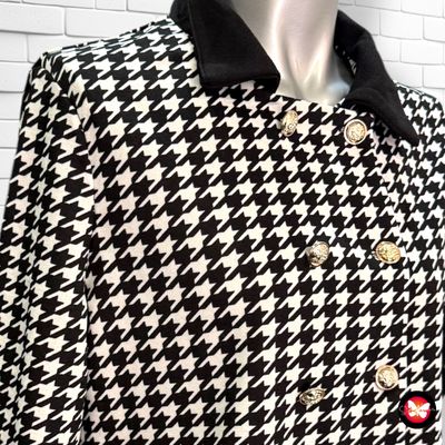 **HOY** Chaqueta cropped estampado pata de gallo SHEIN Talla M