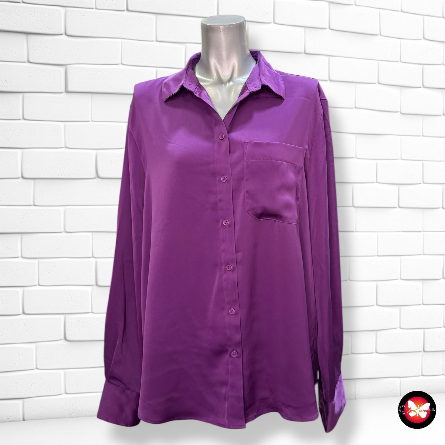 **HOY** Camisa de manga larga satinada C&amp;A Talla 42 (grande)