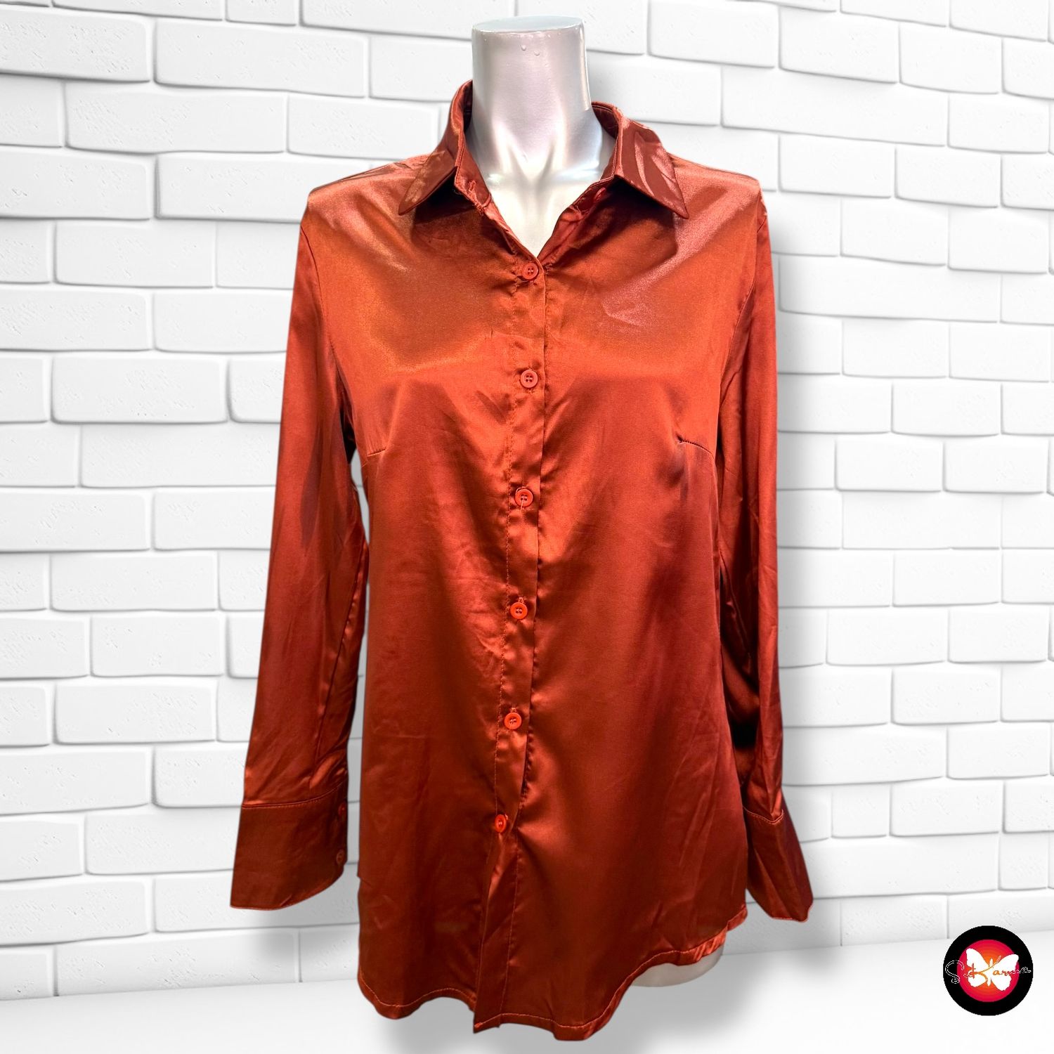 **HOY** Camisa de manga larga satinada Talla S