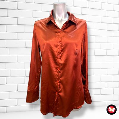 Camisa de manga larga satinada Talla S
