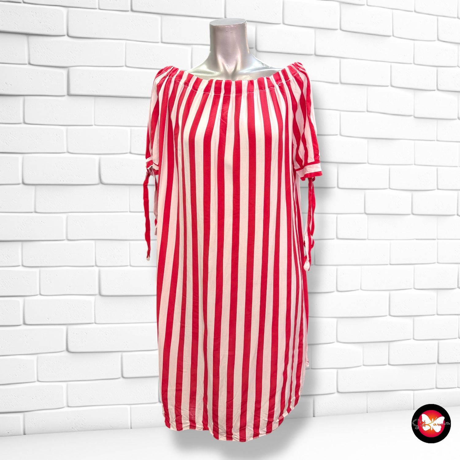 **HOY** Vestido escote barco de rayitas Talla Única