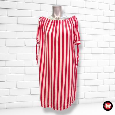 Vestido escote barco de rayitas Talla Única
