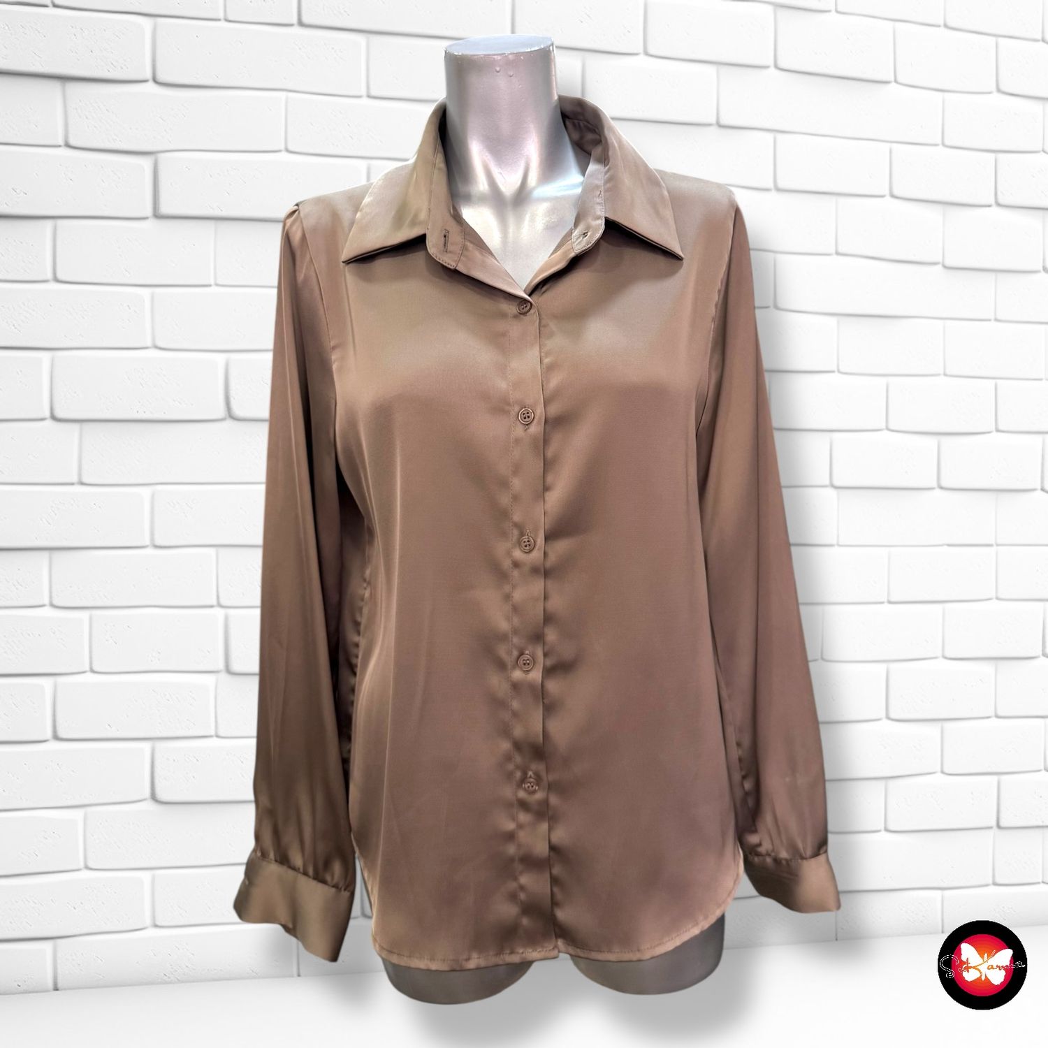 **HOY** Camisa de manga larga satinada SHEIN Talla S