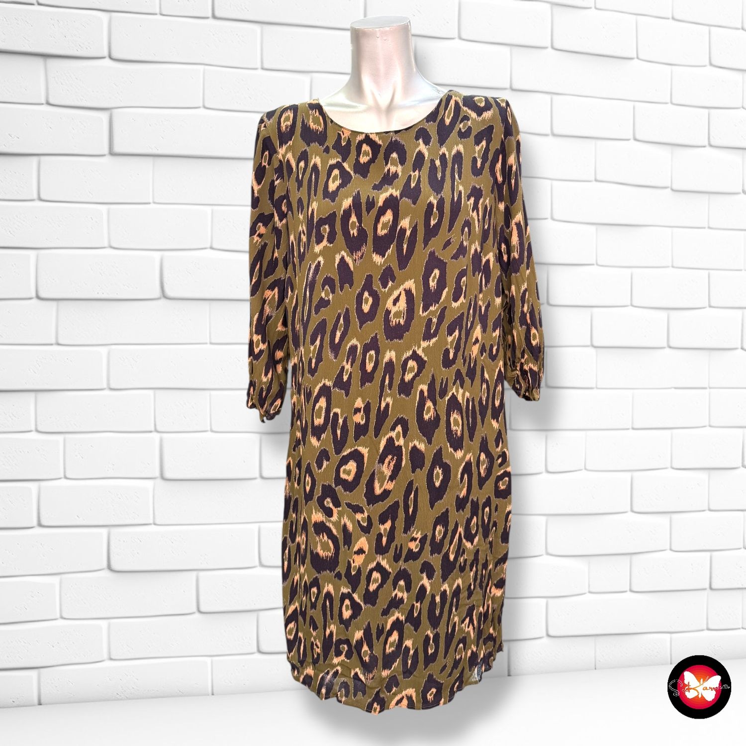 **HOY** Vestido de media manga estampado animal print VERO MODA Talla M