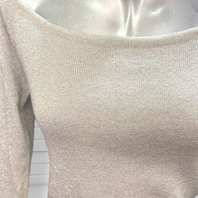 Jersey de manga larga escote barco con lurex Talla S/M