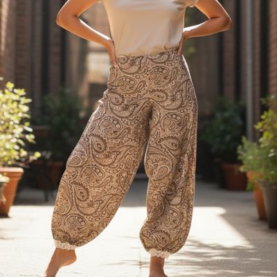 Pantalón de noche bombacho de lurex Talla XS