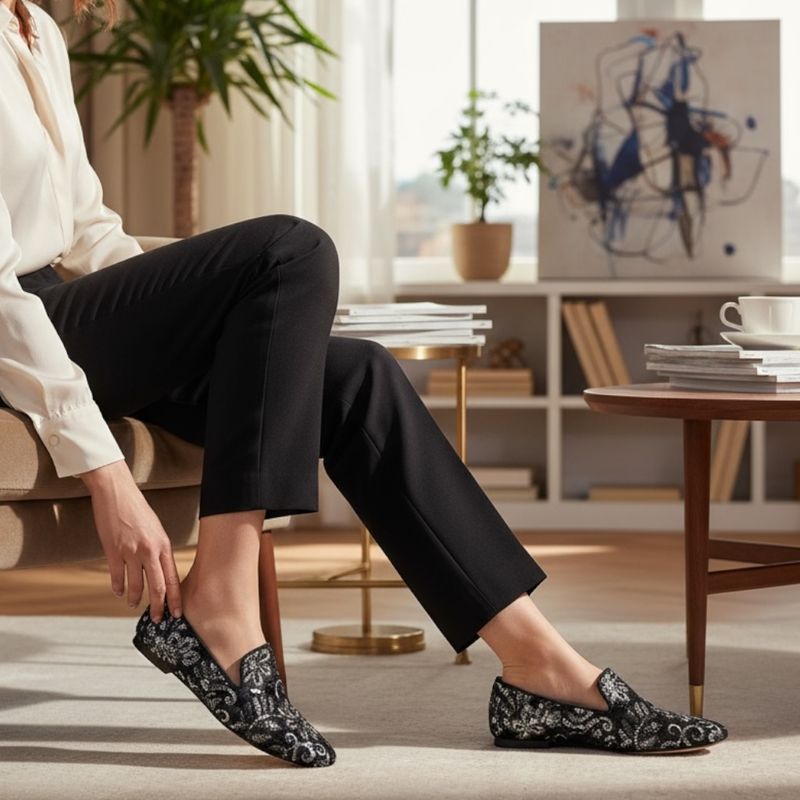 **HOY** Zapatos de pelo con bordados VOLTAN T40
