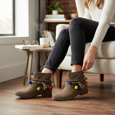 **HOY** Botines con pompones T41