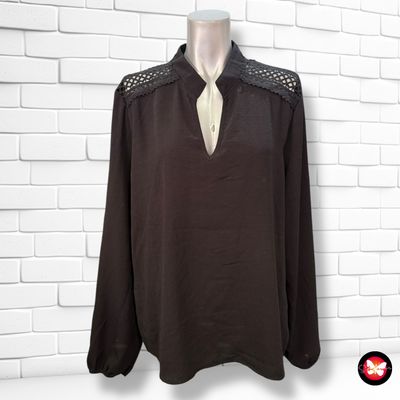 **HOY** Blusa de manga larga con encaje SHEIN Talla XL