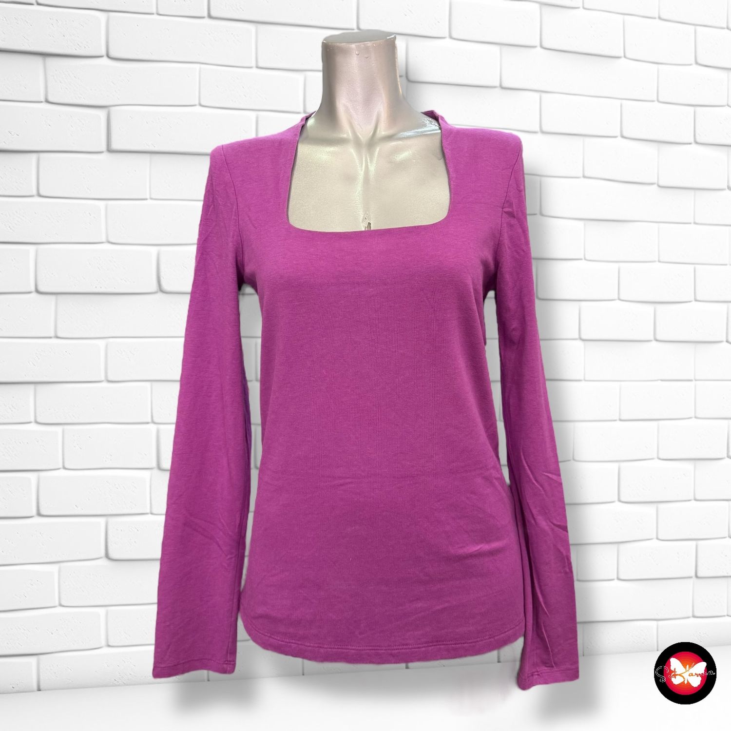 Camiseta de manga larga y escote cuadrado MEXX Talla S (grande)