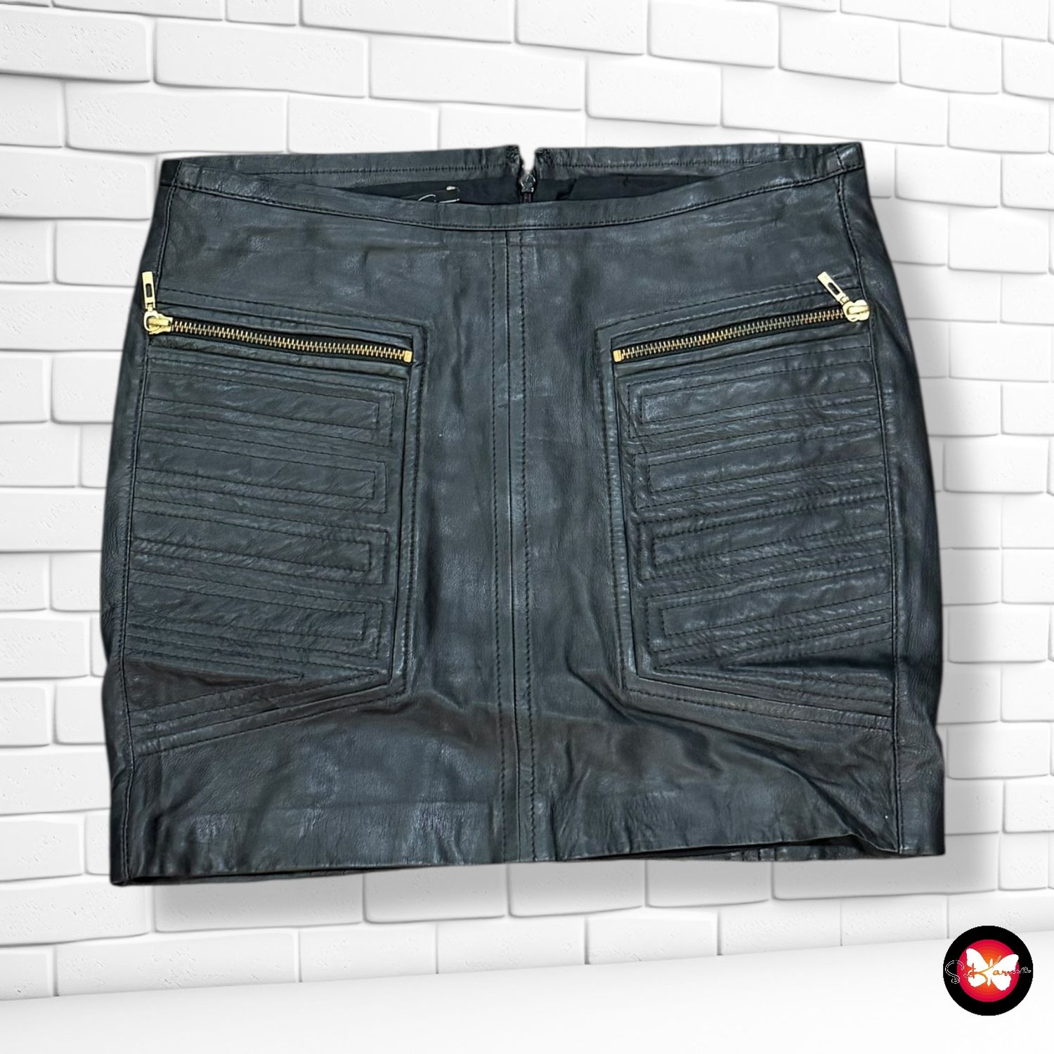 Falda de piel MANGO Talla 36