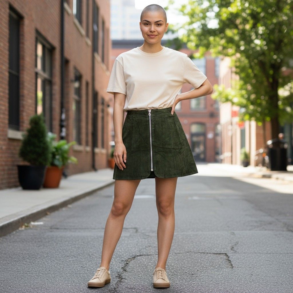 Falda de ante ZARA Talla XS