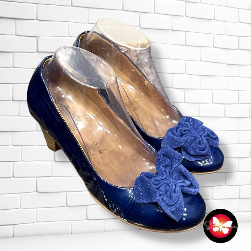 **HOY** Zapatos acharolados con flor GABOR T37,5 (4,5UK)