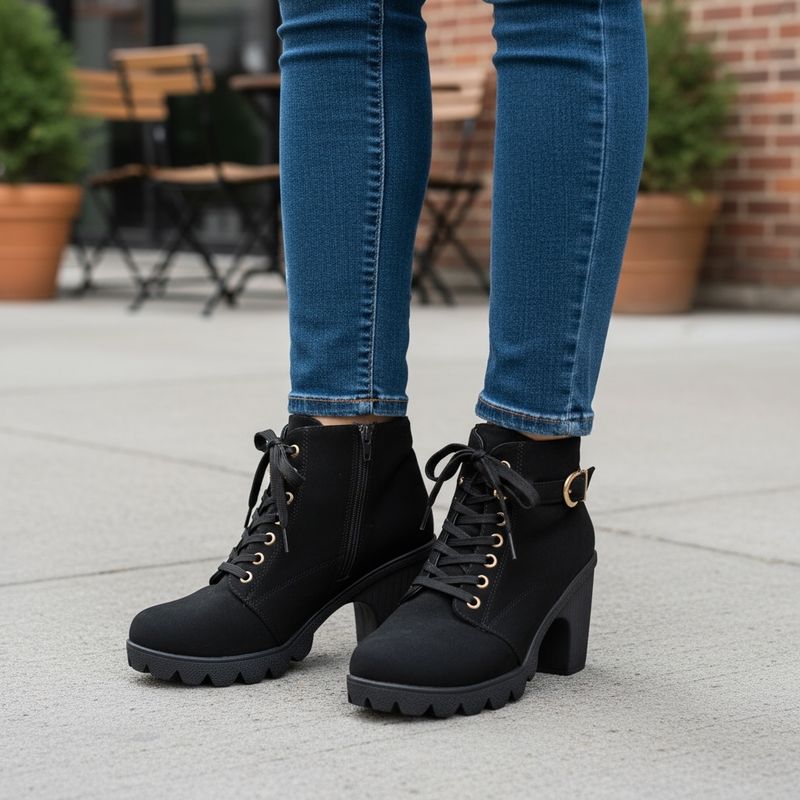 **HOY** Botines de tacón con cordones T36