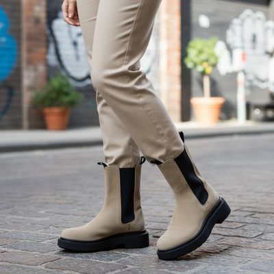 **HOY** Botines tipo ante con goma T39