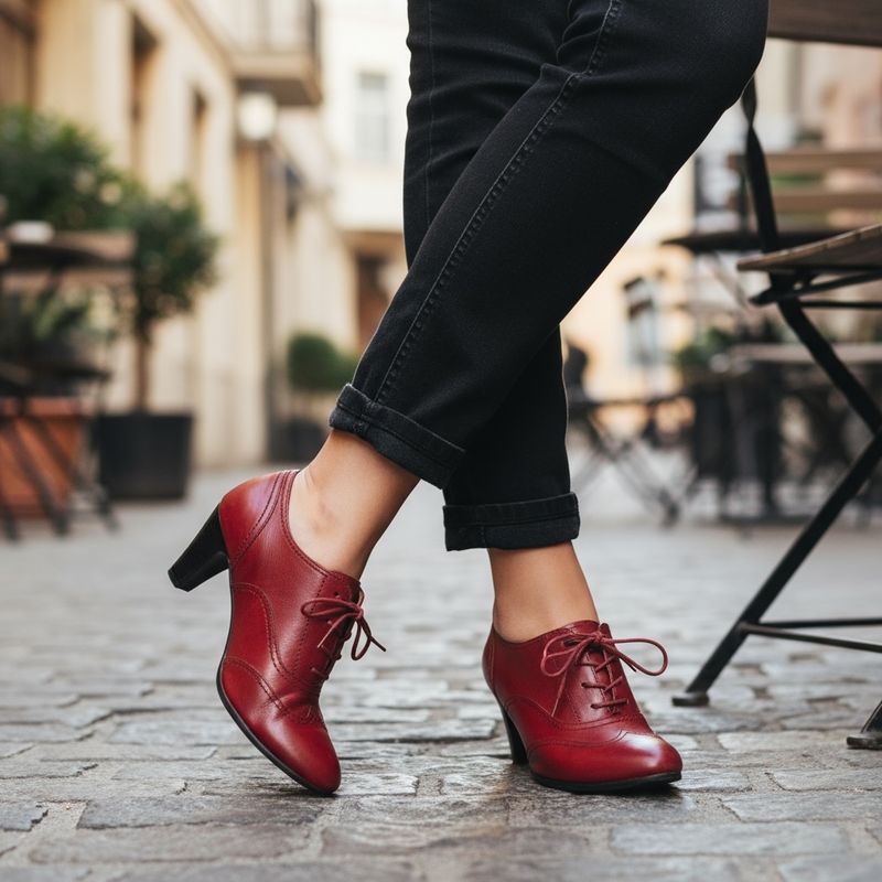 **HOY** Zapatos de piel de tacón con cordones GABOR T39,5 (6,6UK)