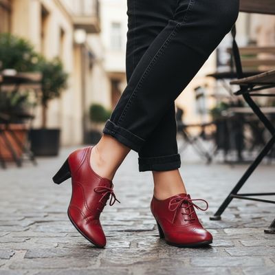 **HOY** Zapatos de piel de tacón con cordones GABOR T39,5 (6,6UK)
