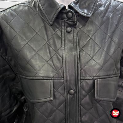 **HOY** Cazadora de piel sintética tipo sobre camisa MANGO Talla M (grande)