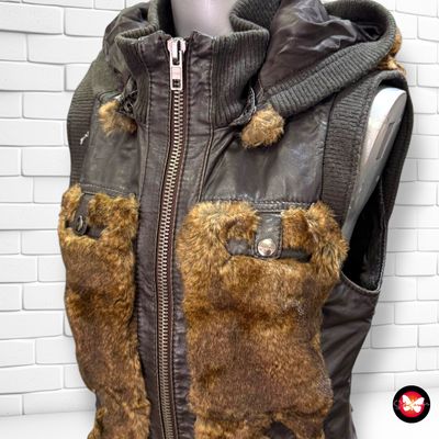 **HOY** Chaleco de piel con pelo y capucha VERO MODA Talla M