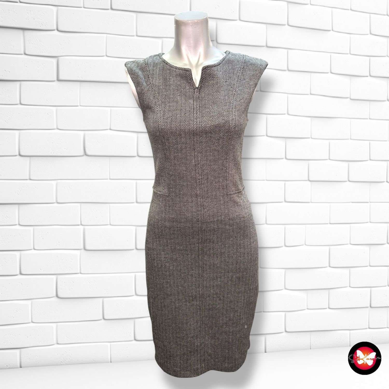 Vestido office estampado espiga MANGO Talla S