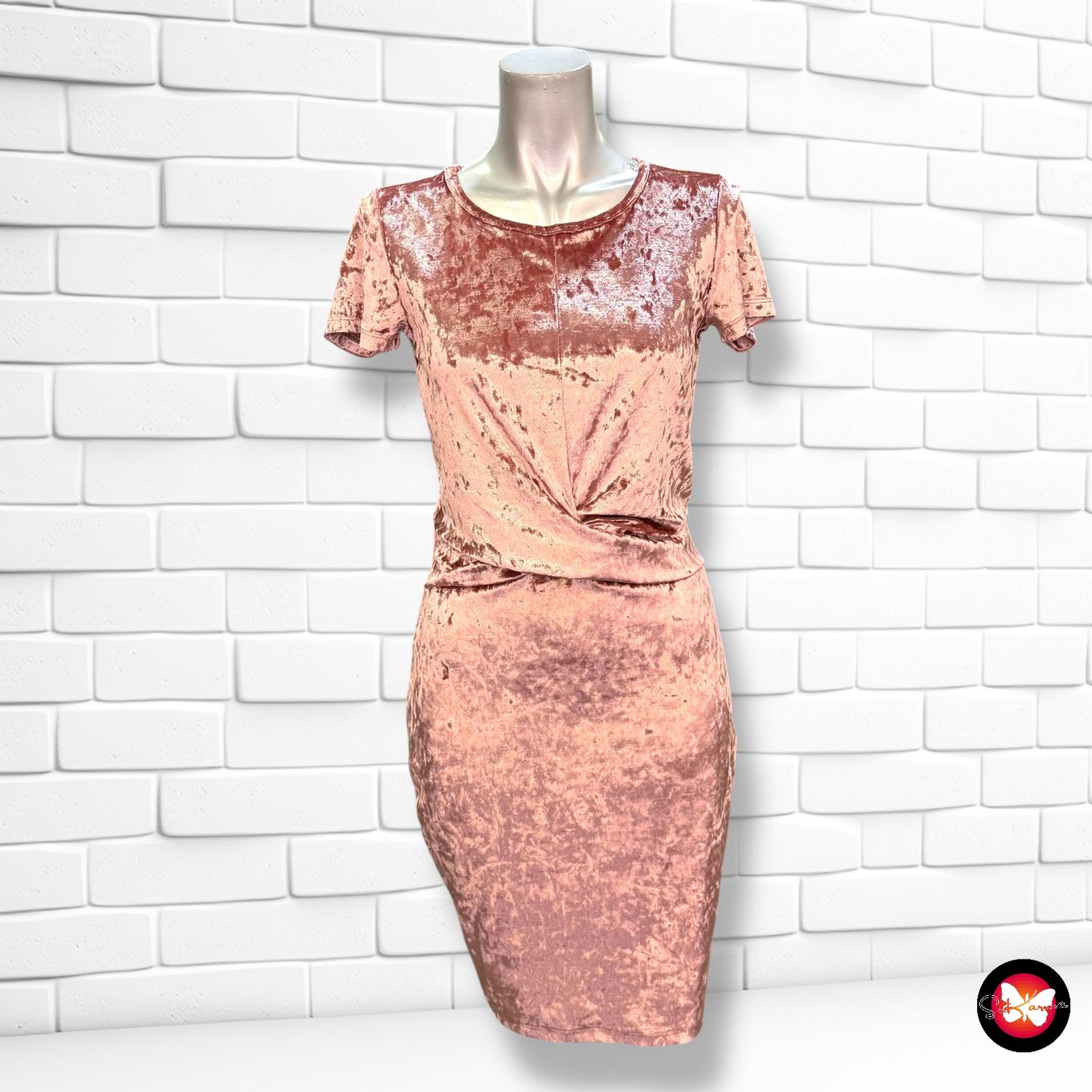 Vestido de manga corta de terciopelo COOLCAT Talla XS